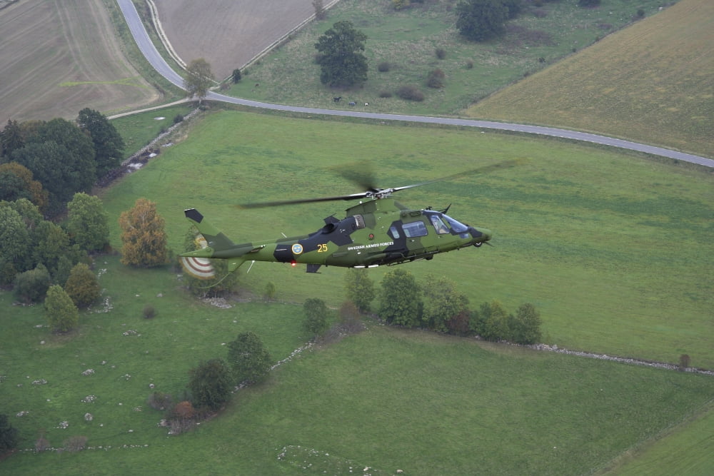 AgustaWestland A109 helicopter of the Swedish Air Force Canvas Art - Daniel KarlssonStocktrek Images (35 x 24)
