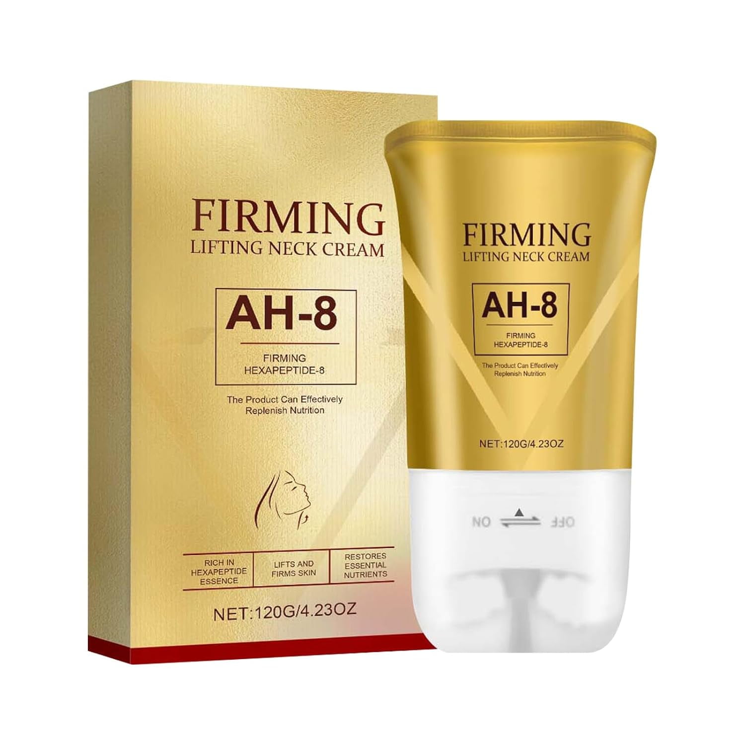VRAIKO AH-8 Neck Firming Cream – 2-in-1 Gua Sha Roller Mit Ceramide NP Für Straffe Haut