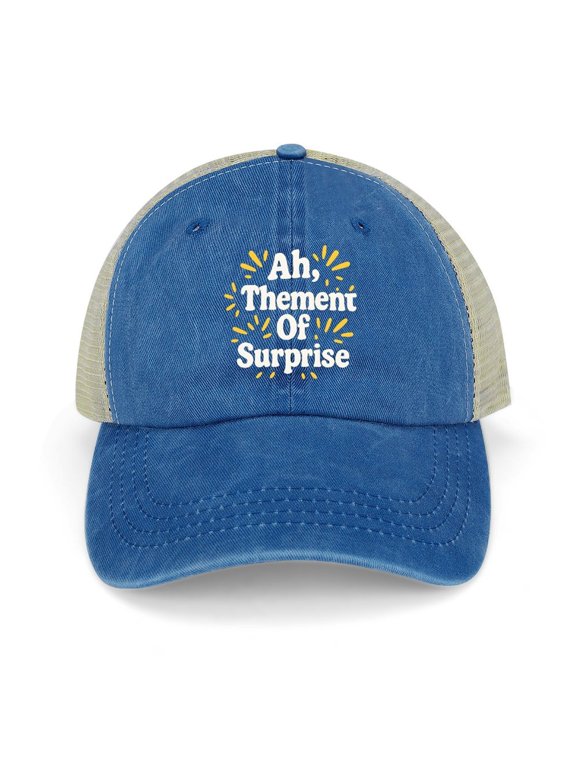 Ah The Element Of Surprise Dark Blue Trucker Hat for Men Women, Adjustable Mesh Back Baseball Cap