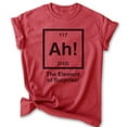 thumbnail image 1 of Ah! The Element Of Surprise Shirt, Unisex Women's Men's Shirt, Periodic Table Shirt, Elements Science Tee, Heather Red, Large, 1 of 6