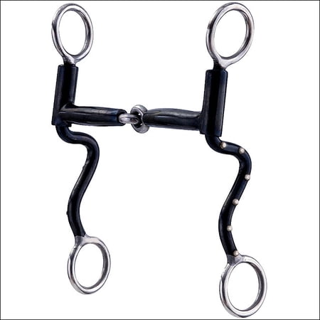Ah013 Hilason Black Steel Horse Bit Snaffle Stainless Steel Mouth