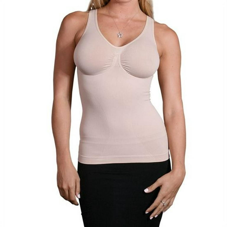 Aha Moment by n-fini 572 Women's Plus Shapewear Tank Top Non-padded  Wire-free Bra Large/2X Nude