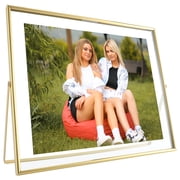 AhaGo 10x12 Gold Floating Picture Frame, Horizontal, For Photo 9x11, 8x10, 7x9, Classy For Festival, Wedding