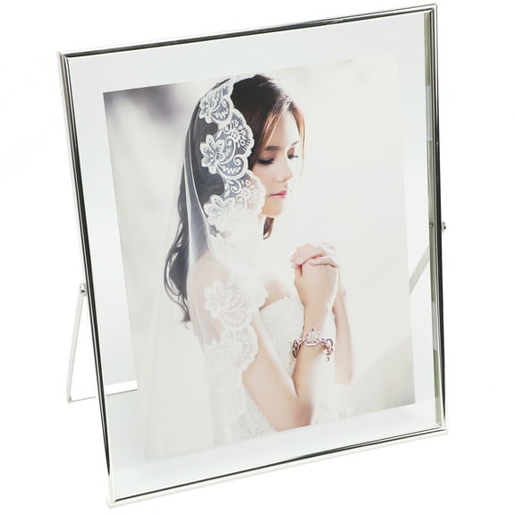 AhaGo 10x12 Silver Floating Picture Frame, Vertical, For Photo 9x11, 8x10, 7x9, Classy For Festival, Wedding
