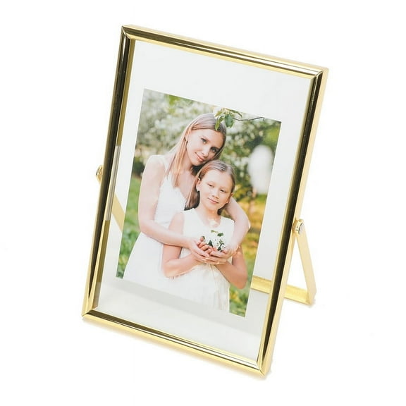 AhaGo 4"x6" Gold Floating Frame, for Picture 3.5x5, 2x3, 1x2, Tabletop Shelf Photo Frame, Classy for Festival, Home or Wedding
