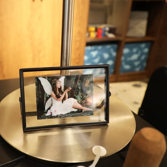 AhaGo 4x6 Black Floating Picture Frame, Horizontal, For Photo 4x6, 3.5x5, 3x4, Classy For Festival, Wedding