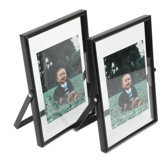 AhaGo 4x6 Black Floating Picture Frame, Vertical, 2 Set, For Photo 4x6, 3.5x5, 3x4, Classy For Festival, Wedding