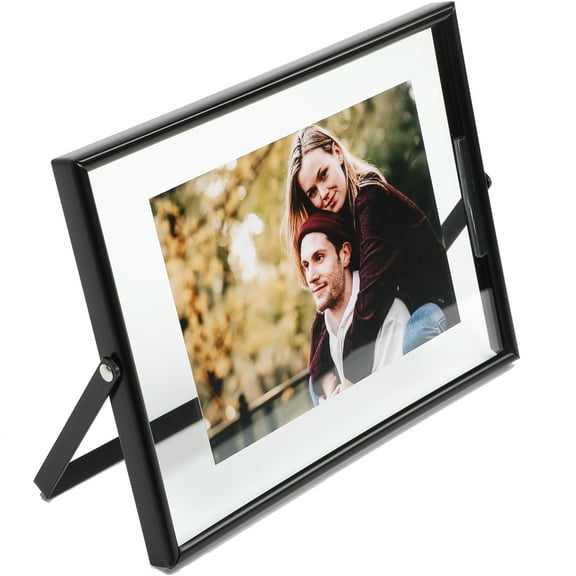 AhaGo 5x7 Black Floating Picture Frame, Horizontal, For Photo 5x7, 4x6, 3.5x5, Classy For Festival, Wedding