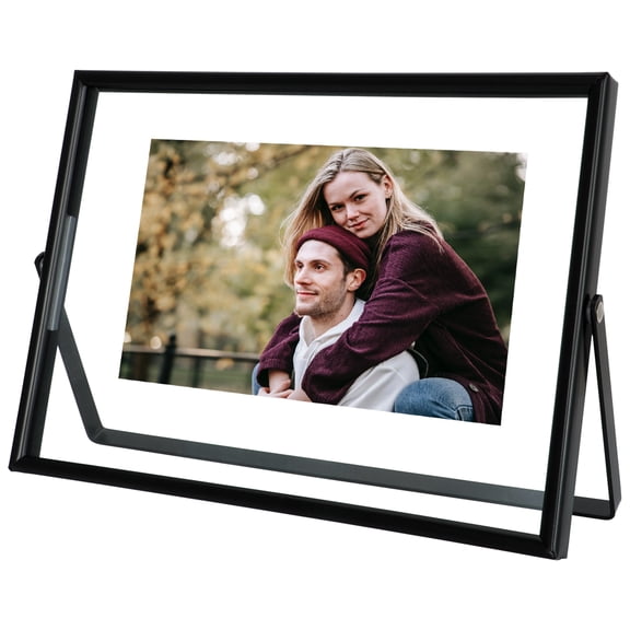 AhaGo 5x7 Black Floating Picture Frame, Horizontal, For Photo 5x7, 4x6, 3.5x5, Classy For Festival, Wedding