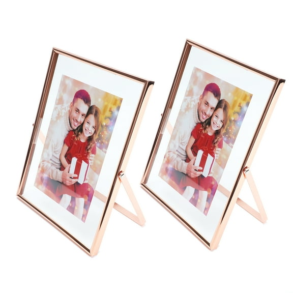 AhaGo 6x8 Rose Gold Floating Picture Frame, 2 Set, Vertical, For Photo 6x8, 5x7, 4x6, Classy For Festival, Wedding