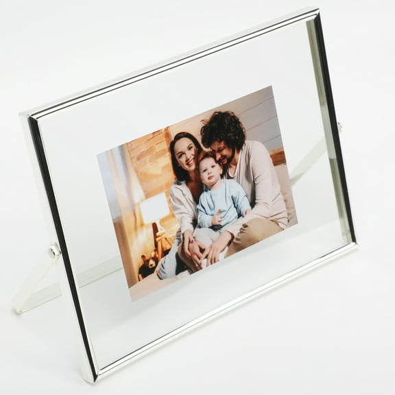 AhaGo 6x8 Silver Floating Picture Frame, Horizontal, For Photo 6x8, 5x7, 4x6, Classy For Festival, Wedding