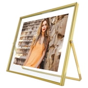AhaGo 8x10 Gold Floating Picture Frame, Horizontal, For Photo 8x10, 7x9, 6x8,Classy For Festival, Wedding
