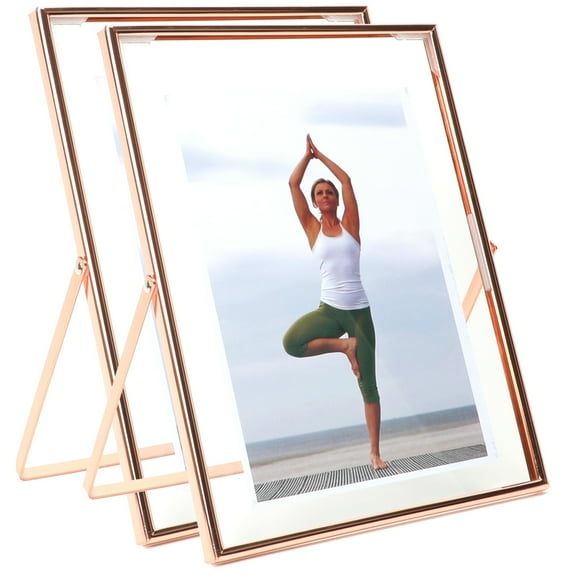 AhaGo 8x10 Rose Gold Floating Picture Frame, 2 Set, Vertical, For Photo 8x10, 7x9, 6x8,Classy For Festival, Wedding