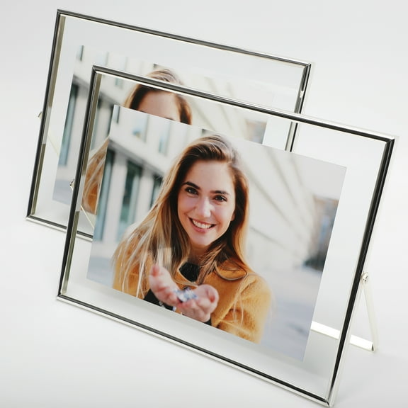 AhaGo 8x10 Silver Floating Picture Frame, 2 Set, Horizontal, For Photo 8x10, 7x9, 6x8,Classy For Festival, Wedding