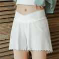 thumbnail image 1 of AhaOh Maternity Shorts for Women Under Belly Cross Waist Flowy Scallop Hem Pregnancy Shorts Soft Stretchy Casual Lounge Bottoms L, 1 of 3
