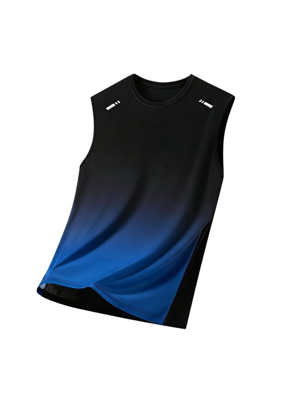 Men's Sleeveless Tank Top Crew Neck Athletic Muscle Shirt Workout Gym Running Activewear Vest for Summer M