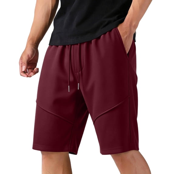 AhaOh Men's Strethchy Athletic Shorts with Pockets Drawstring Elastic Waist Casual Workout Running Gym Summer Bottoms XL