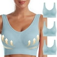 thumbnail image 1 of Ahabrexf 3 Pack Sports Bras for Women No Underwire Plus Size Bras Breathable Comfort Push up Tank Tops Bra Set,Sizes 4XL, 1 of 8
