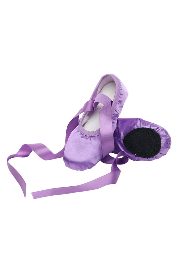 Ballet Shoes for Kids, Canvas Dance Slippers with Elastic Closure for Gymnastics Yoga