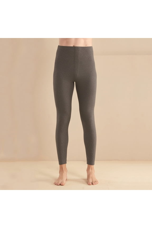 Base Layer Men Cold Weather,Solid Color Thermal Double Sided Brushed Fleece Warm Leggings