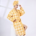 thumbnail image 1 of Ahabrexf Bathrobe for Women, Plaid Fleece Hooded Drying Absorbent Sleepwear and Robe for Women, 1 of 4