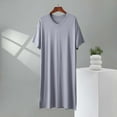 thumbnail image 1 of Ahabrexf Bathrobes for Men Soft,Short Sleeve V-Neck Solid Color Loose Nightgown Home Wear, 1 of 5