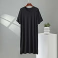 thumbnail image 1 of Ahabrexf Bathrobes for Men Soft,Short Sleeve V-Neck Solid Color Loose Nightgown Home Wear, 1 of 5