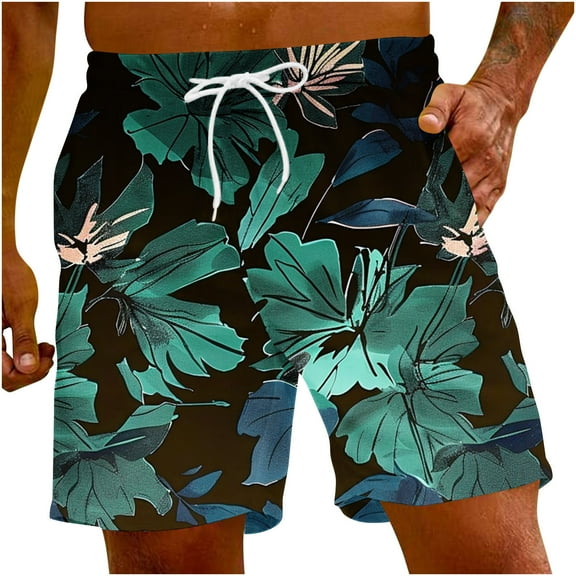 Ahabrexf Board Shorts Men's Special Print Beach Casual Trouser Shorts Pants