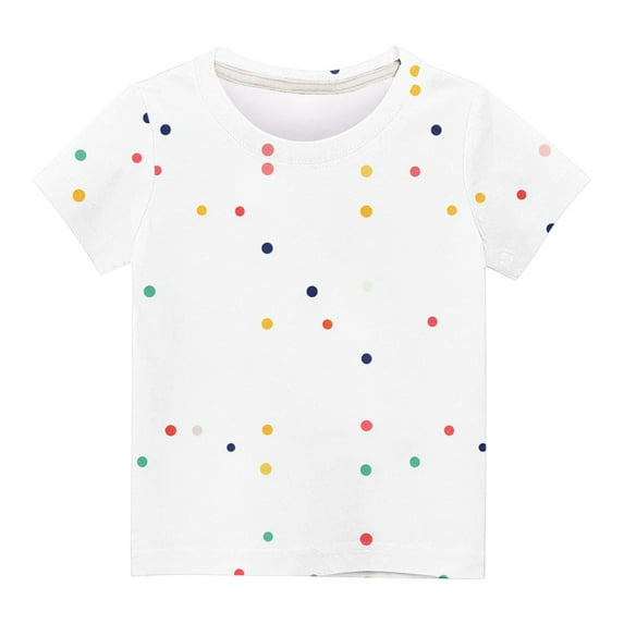 Ahabrexf Boys and Girls Letter Print Short Sleeve Tee Soft Round Neck ...