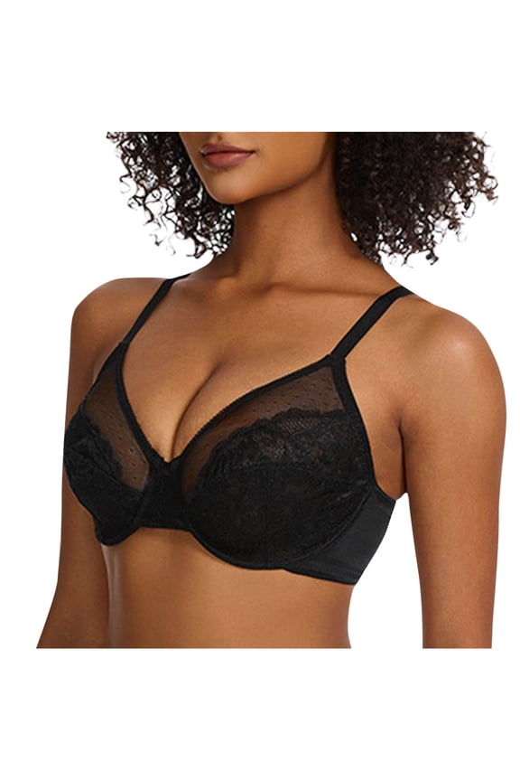 Bra for Women, F Cup Floral Embroidery Thin Style with Steel Rim Support, Breathable Nylon Fabric, Seamless Construction, Lightweight Tailored