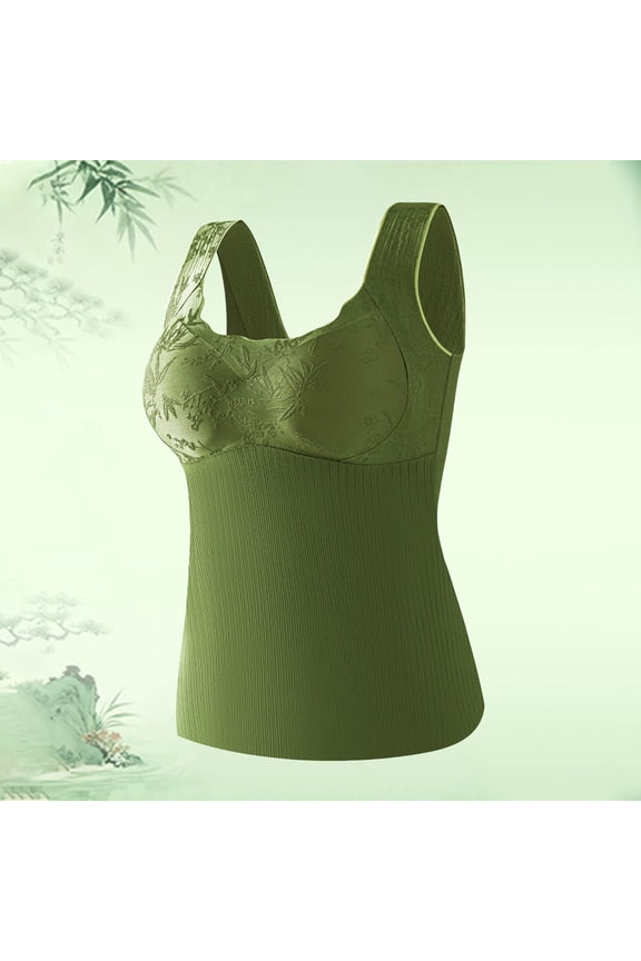Bras for Women, Thermal Bra Lace Backless Removable Pads Fleece Base Layer Top