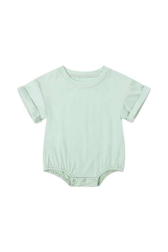 Bubble Romper for Kids 0-24M Short Sleeve Round Neck Soft Breathable Summer Outfit