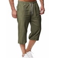 thumbnail image 1 of Ahabrexf Capris for Men Loose Casual Solid Color Drawstring with Pocket Polyester Pants, 1 of 6