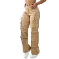 thumbnail image 1 of Ahabrexf Cargo Pants for Women, High Waist Wide Leg Solid Color Multi-Pocket Casual Streetwear Pants, 1 of 9
