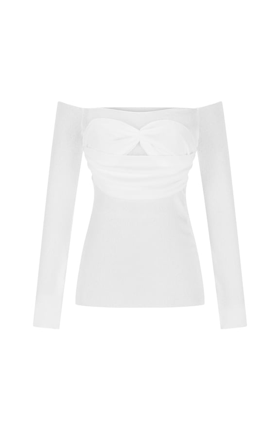 Casual Bow Strapless Long Sleeved Top