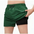 thumbnail image 1 of Ahabrexf Shorts with Pockets Little People's Solid Color Double-Layer 2 In 1 Athletic Running Shorts ，Compression Liner Quick Dry with Pockets for Gym Swimming Hiking and 1 Shorts, 1 of 5