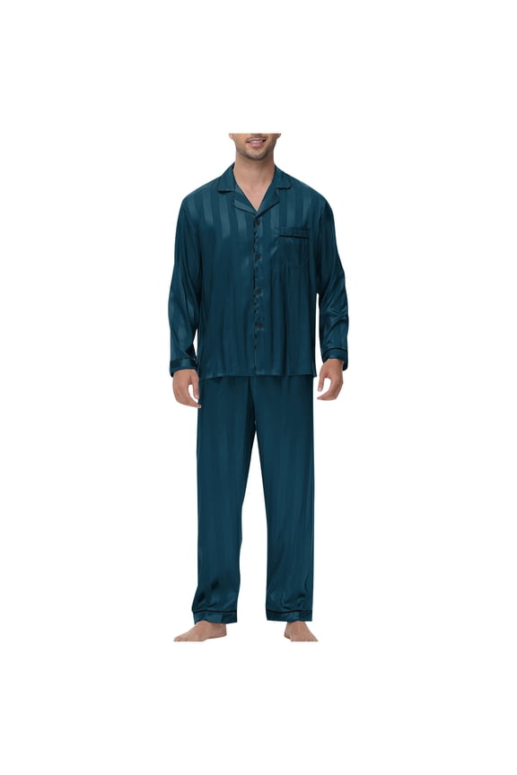 Christmas Men Bathrobe for Men, Long Sleeve Turn-Down Collar Robe, Polyester Ice Silkly Fabric, Two Front Pockets, Hand Wash Cold, Hang Dry