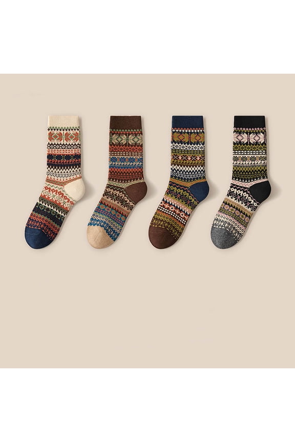 Christmas Socks Women,Winter Warm Fleece Lined Cozy Fuzzy Slipper Socks Indoor Gift Set