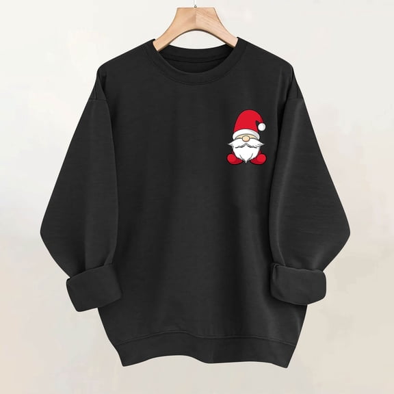 Ahabrexf Cardigan for Women, Christmas Patterned Loose Hooded Fleece Sweatshirt with Long Sleeves