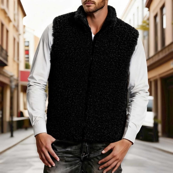 Ahabrexf Men’S Puffer Vest, Quilted Warm Outerwear Winter Casual Sleeveless Jacket Puffer Vest with Hood for Commuter Travel