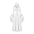 thumbnail image 1 of Ahabrexf Coats for Women Womens Hooded Lace Sleeve Button Up Hanky Hem Skirted Gothic Coat Cloak Hooded Cloak for Women Hooded Cloak for Women, 1 of 6