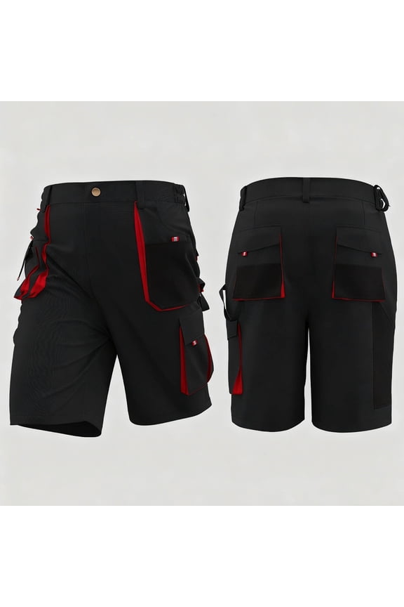 Construction Pants for Men,Durable Color-Block Work Trousers with Multiple Pockets and Button Closure for Labor Protection