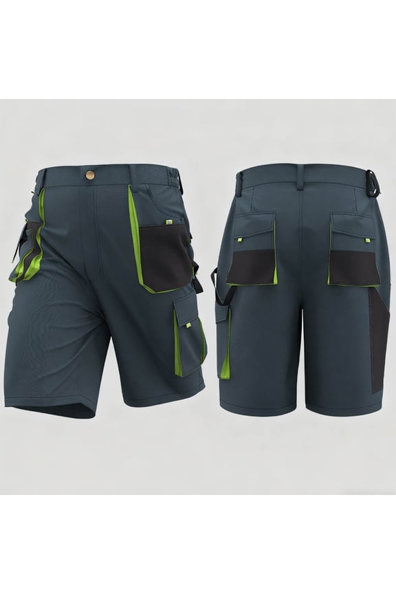 Construction Pants for Men,Durable Color-Block Work Trousers with Multiple Pockets and Button Closure for Labor Protection