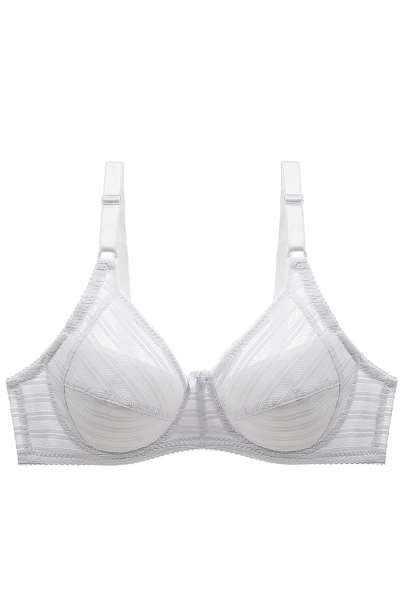Daily Bra for Women, Lace Border with Steel Ring Support, Oversized Gathering Style, Polyester Mixed, Four-Season Wear