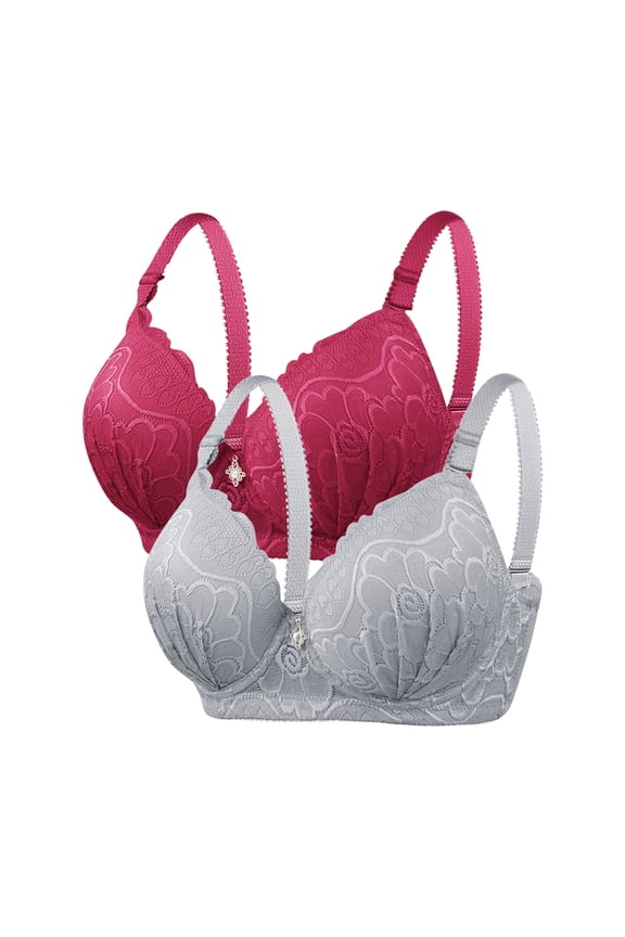 Daily Bra for Women, Steel Ring Support with Oversized Gathering Style, Polyester Fabric, Seamless Edge, Soft Cup Lining, Adjustable Strap