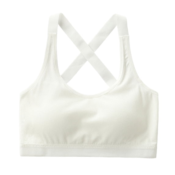 Ahabrexf Developmental Stage Sports Bra Built-In Pads Pullover Style Suitable for Girls