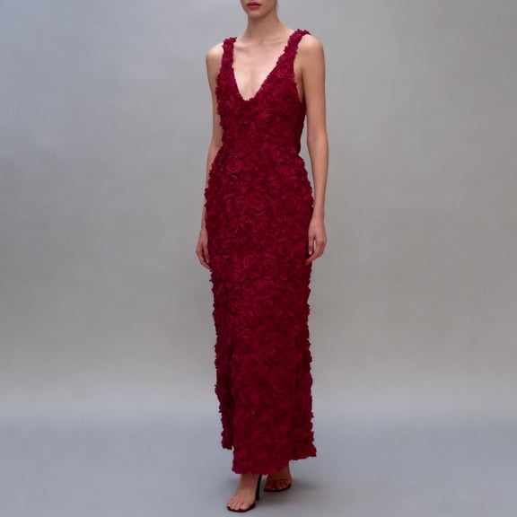 Ahabrexf Dress for Women Elegant,Solid Color Sleeveless Mesh Slim Fishtail Long Evening Gown