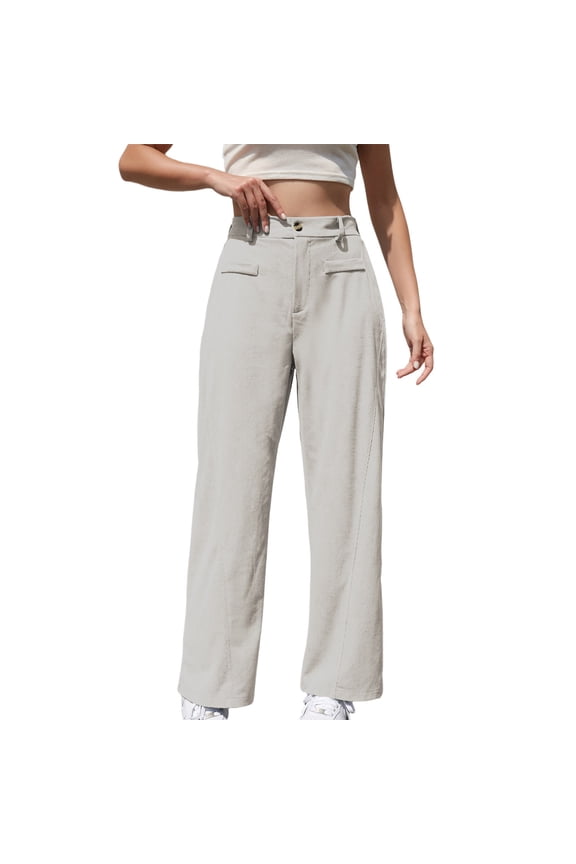 Elastic Waist Pants for Men, Casual Solid Color Sport Trousers with Pockets, Full Length, 1 PC