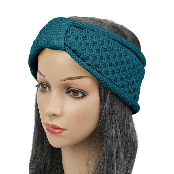 Ahabrexf Headbands for Women Fashion Keep Warm Winter Foldable Solid Women Knit Ladies Thick Headwraps Headband Womens Winter Gloves