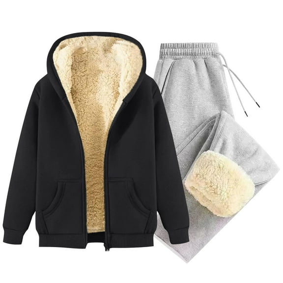 Ahabrexf Leggings with Pockets, Fashion Men's Casual Solid Color Drawstring Trouser and Hooded Set for Winter